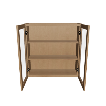 Frosted Glass Door Wall Kitchen Cabinet WMD3636 Shaker Toffee 36 in. width 36 in. height 12 in. depth