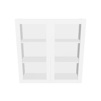 Frosted Glass Door Wall Kitchen Cabinet WMD3636 Alpina White LessCare 36 in. width 36 in. height 12 in. depth