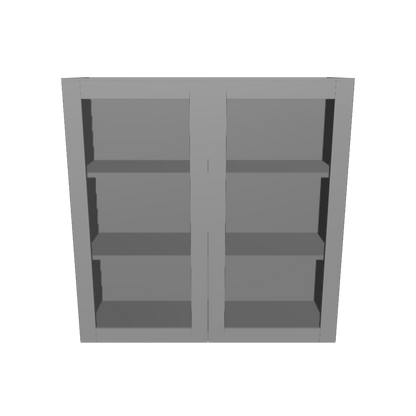 Frosted Glass Door Wall Kitchen Cabinet WMD3636 Colonial Gray LessCare 36 in. width 36 in. height 12 in. depth