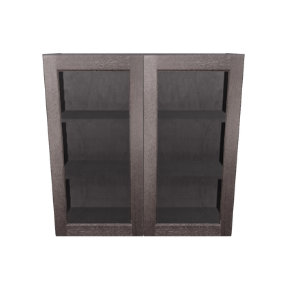 Frosted Glass Door Wall Kitchen Cabinet WMD3636 Milan Slate 36 in. width 36 in. height 12 in. depth