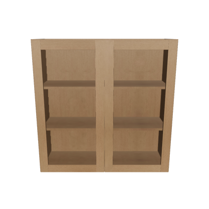 Frosted Glass Door Wall Kitchen Cabinet WMD3636 Shaker Toffee 36 in. width 36 in. height 12 in. depth