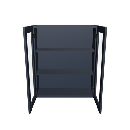 Frosted Glass Door Wall Kitchen Cabinet WMD3642 Danbury Blue LessCare 36 in. width 42 in. height 12 in. depth
