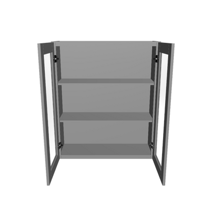 Frosted Glass Door Wall Kitchen Cabinet WMD3642 Colonial Gray LessCare 36 in. width 42 in. height 12 in. depth