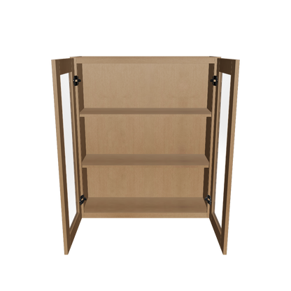 Frosted Glass Door Wall Kitchen Cabinet WMD3642 Shaker Toffee 36 in. width 42 in. height 12 in. depth