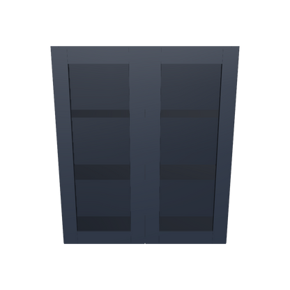 Frosted Glass Door Wall Kitchen Cabinet WMD3642 Danbury Blue LessCare 36 in. width 42 in. height 12 in. depth