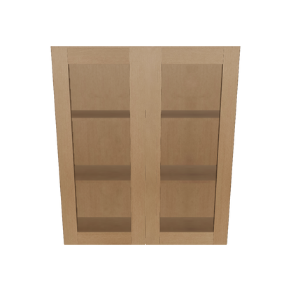 Frosted Glass Door Wall Kitchen Cabinet WMD3642 Shaker Toffee 36 in. width 42 in. height 12 in. depth