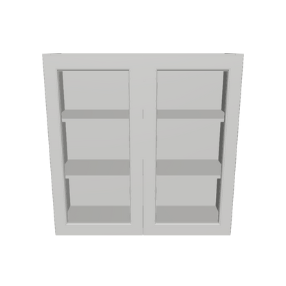 Frosted Glass Door Wall Kitchen Cabinet WMD3636 Milan Pearl 36 in. width 36 in. height 12 in. depth