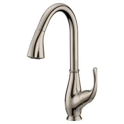 Pull Down Kitchen Faucet LK7B Deck-Plate Brushed Nickel - Faucets