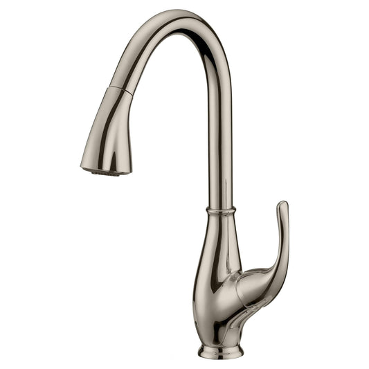 Pull Down Kitchen Faucet LK7B Deck-Plate Brushed Nickel - Faucets