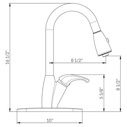 Pull Out Kitchen Faucet LK12B Brushed Nickel Finish - Faucets