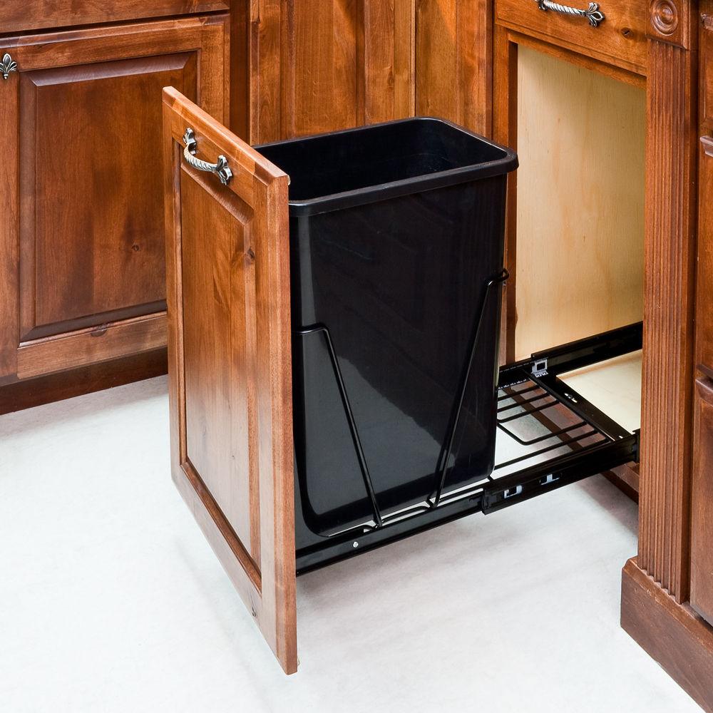 Pull-Out Single Trash Can Upgrade for B15 and B18 Base Kitchen Cabinets - Kitchen Cabinets