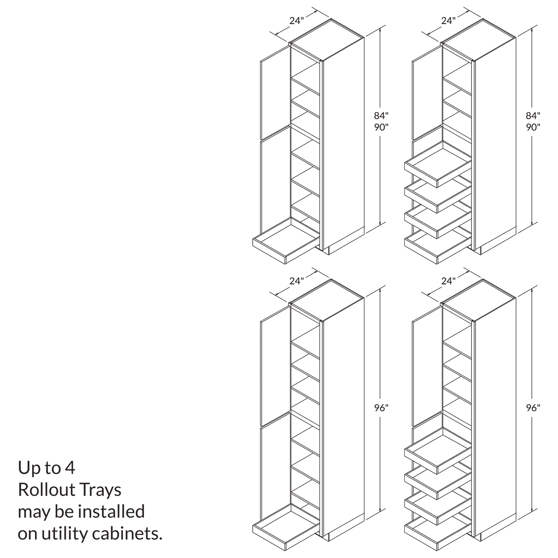 Rollout Cabinetry Drawer Upgrade for 18’’W Cabinet - Kitchen Cabinets