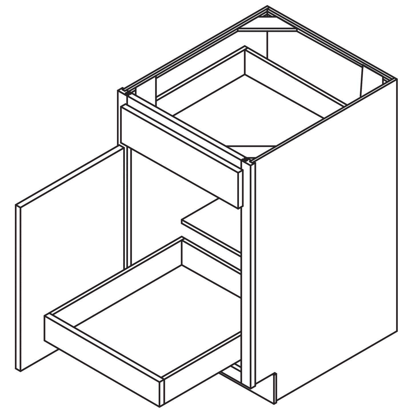 Rollout Cabinetry Drawer Upgrade for 21’’W Cabinet - Kitchen Cabinets
