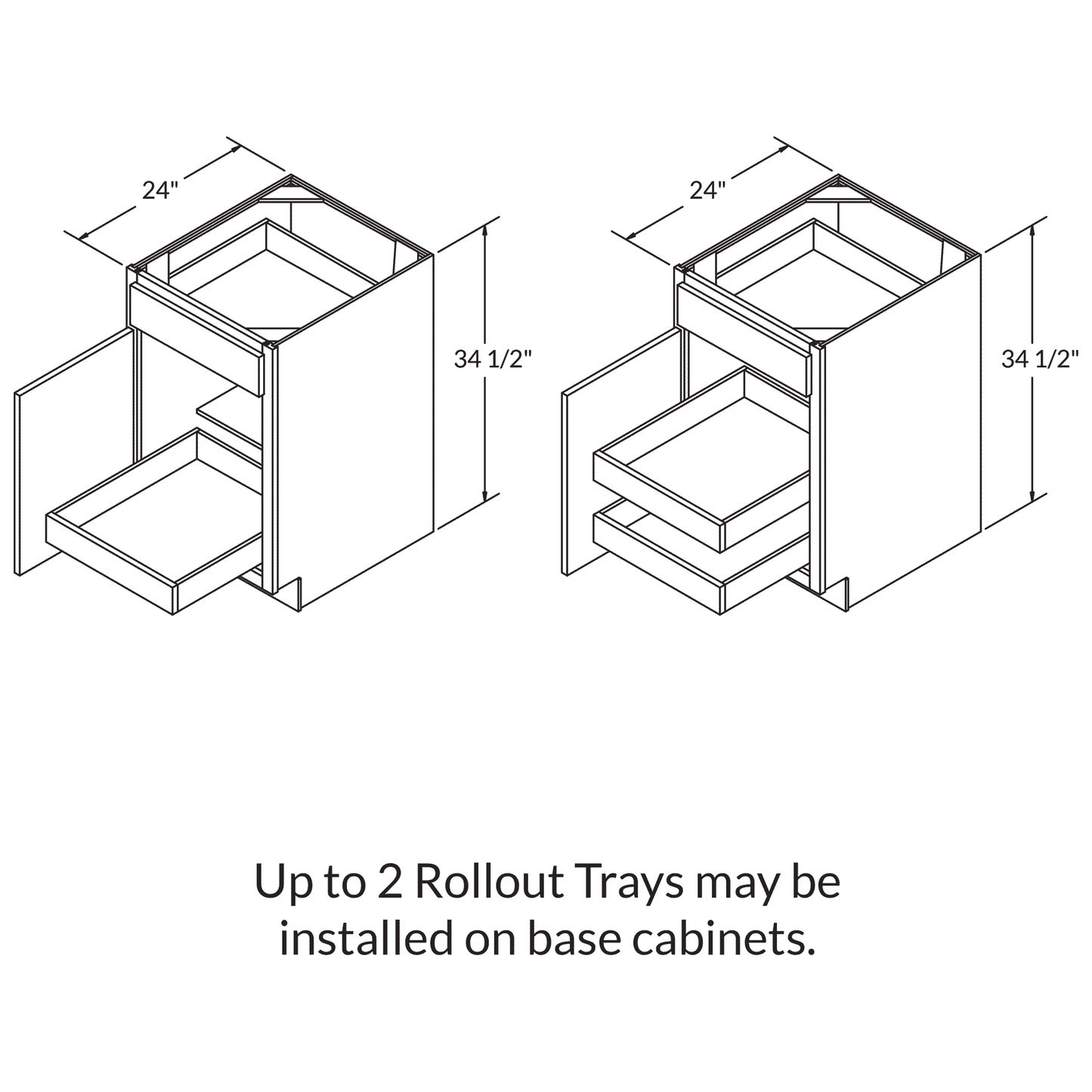 Rollout Cabinetry Drawer Upgrade for 21’’W Cabinet - Kitchen Cabinets