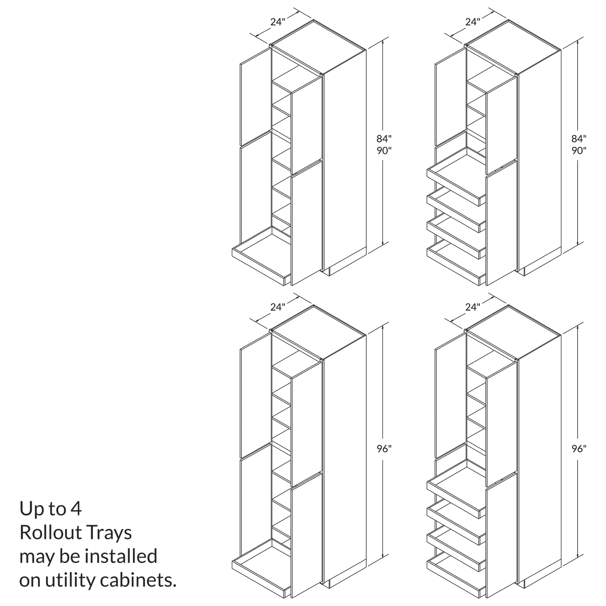 Rollout Cabinetry Drawer Upgrade for 24’’W Cabinet - Kitchen Cabinets