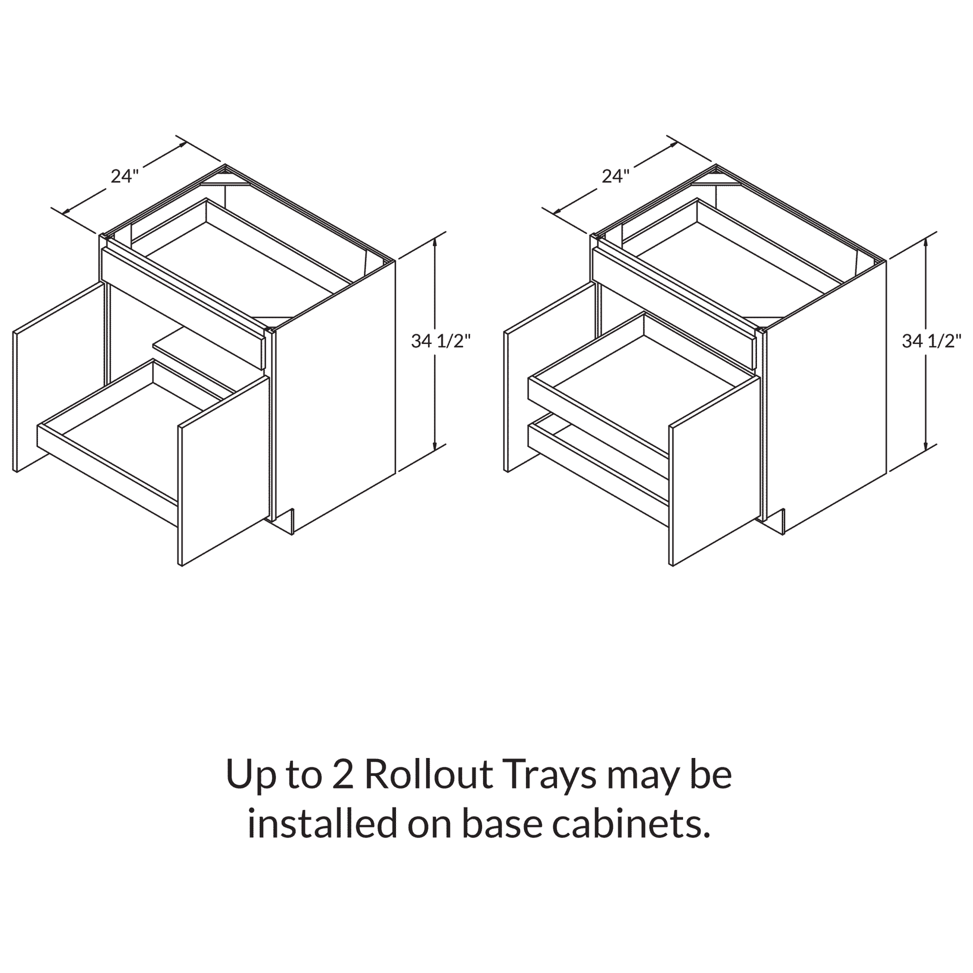 Rollout Cabinetry Drawer Upgrade for 24’’W Cabinet - Kitchen Cabinets