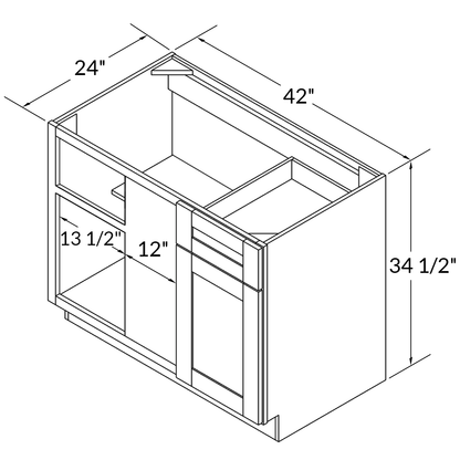 Blind Corner Base Kitchen Cabinet SCB42 Milan Slate 42 in. width 34.5 in. height 24 in. depth