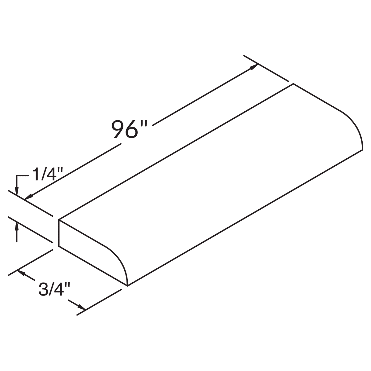 Scribe Molding MSW8 Danbury Blue LessCare 0.75 in. width 0.25 in. height 96 in. depth - Kitchen Cabinets