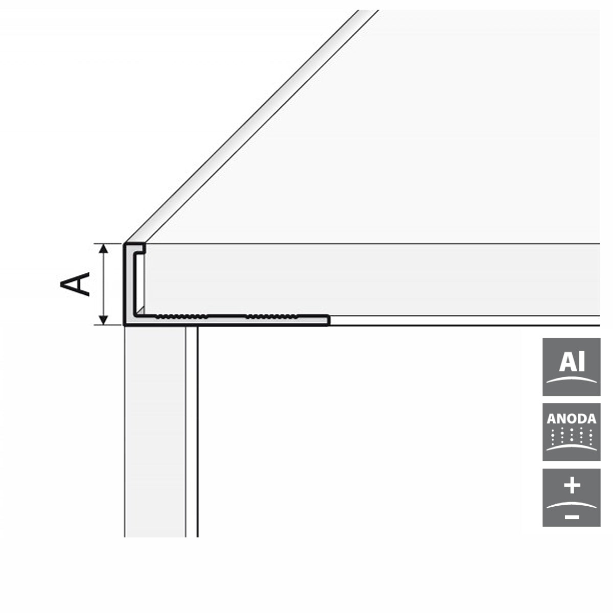 Silver Edge Trim Jolly 3/8 in. by 8 ft. Aluminum L Angle Edging for Wall or Floor Tile - Edge Trim