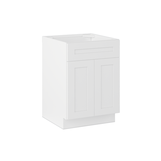 Sink Base Kitchen Cabinet SB24 Alpina White LessCare 24 in. width 34.5 in. height 24 in. depth - Kitchen Cabinets