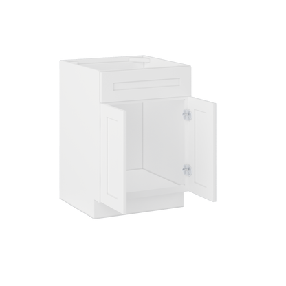 Sink Base Kitchen Cabinet SB24 Alpina White LessCare 24 in. width 34.5 in. height 24 in. depth - Kitchen Cabinets