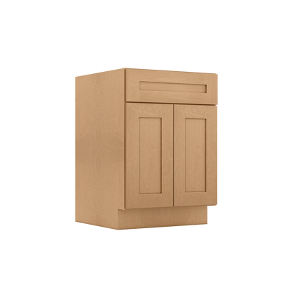 Sink Base Kitchen Cabinet SB24 Shaker Toffee LessCare 24 in. width 34.5 in. height 24 in. depth - Kitchen Cabinets