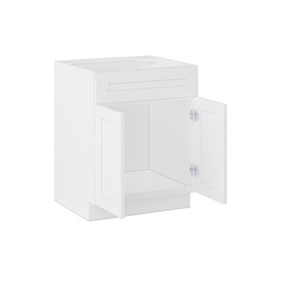 Sink Base Kitchen Cabinet SB27 Alpina White LessCare 27 in. width 34.5 in. height 24 in. depth - Kitchen Cabinets