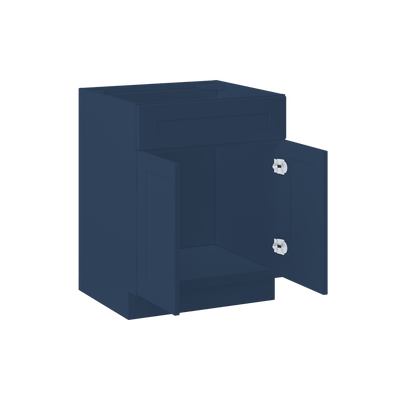 Sink Base Kitchen Cabinet SB27 Danbury Blue LessCare 27 in. width 34.5 in. height 24 in. depth - Kitchen Cabinets