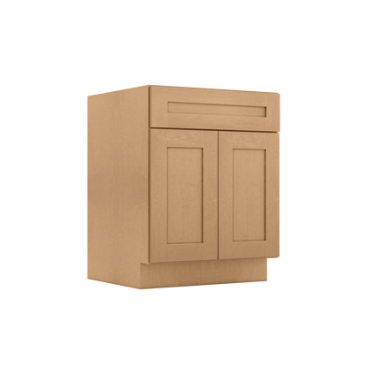 Sink Base Kitchen Cabinet SB27 Shaker Toffee LessCare 27 in. width 34.5 in. height 24 in. depth - Kitchen Cabinets