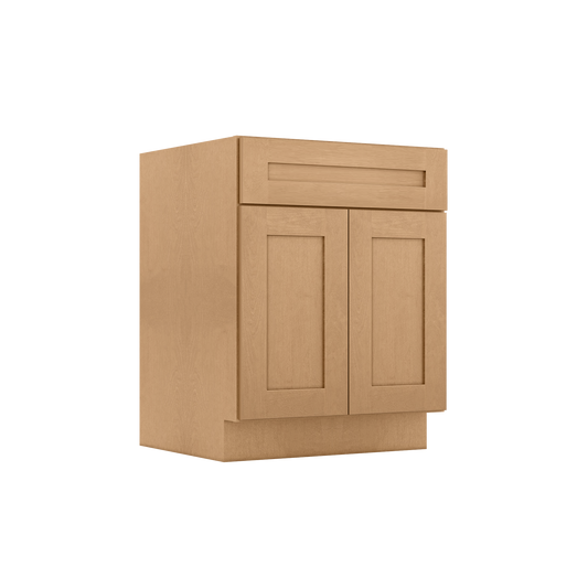 Sink Base Kitchen Cabinet SB27 Shaker Toffee LessCare 27 in. width 34.5 in. height 24 in. depth - Kitchen Cabinets