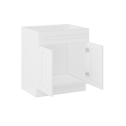 Sink Base Kitchen Cabinet SB30 Alpina White LessCare 30 in. width 34.5 in. height 24 in. depth - Kitchen Cabinets