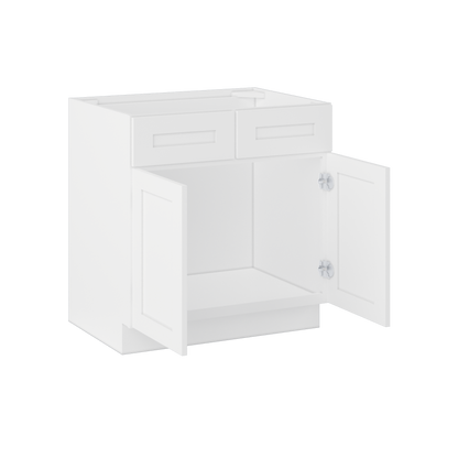 Sink Base Kitchen Cabinet SB33 Alpina White LessCare 33 in. width 34.5 in. height 24 in. depth - Kitchen Cabinets