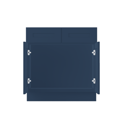 Sink Base Kitchen Cabinet SB33 Danbury Blue LessCare 33 in. width 34.5 in. height 24 in. depth - Kitchen Cabinets