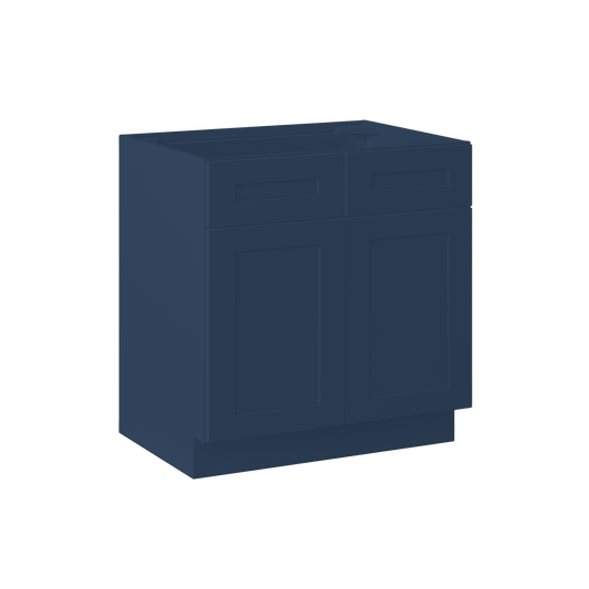 Sink Base Kitchen Cabinet SB33 Danbury Blue LessCare 33 in. width 34.5 in. height 24 in. depth - Kitchen Cabinets