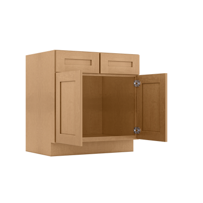 Sink Base Kitchen Cabinet SB33 Shaker Toffee LessCare 33 in. width 34.5 in. height 24 in. depth - Kitchen Cabinets