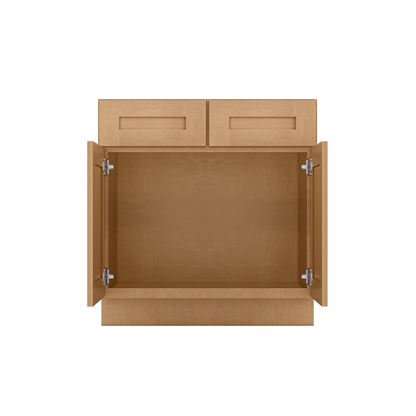 Sink Base Kitchen Cabinet SB33 Shaker Toffee LessCare 33 in. width 34.5 in. height 24 in. depth - Kitchen Cabinets