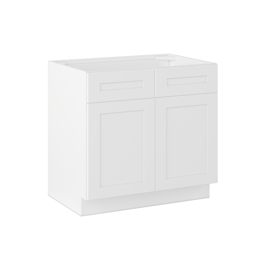 Sink Base Kitchen Cabinet SB36 Alpina White LessCare 36 in. width 34.5 in. height 24 in. depth - Kitchen Cabinets