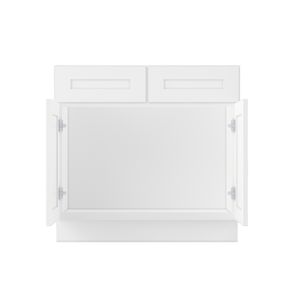 Sink Base Kitchen Cabinet SB36 Alpina White LessCare 36 in. width 34.5 in. height 24 in. depth - Kitchen Cabinets