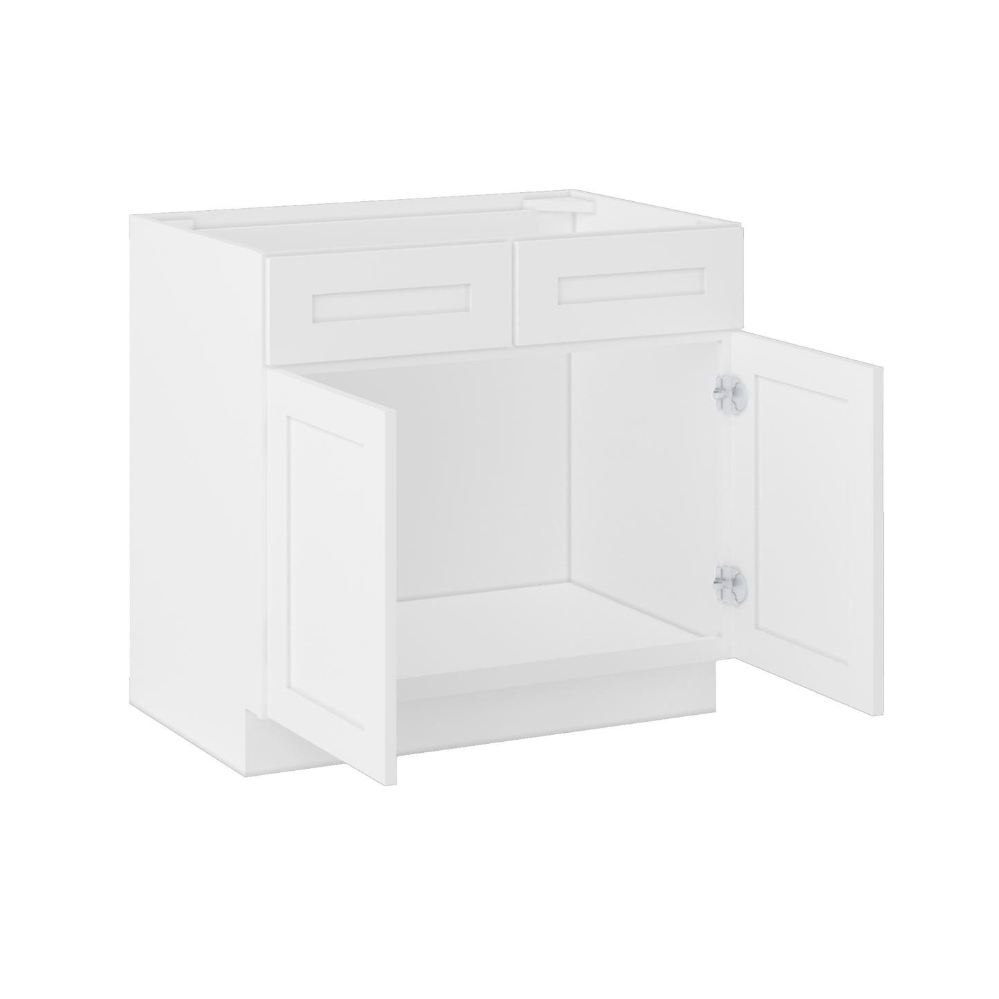 Sink Base Kitchen Cabinet SB36 Alpina White LessCare 36 in. width 34.5 in. height 24 in. depth - Kitchen Cabinets