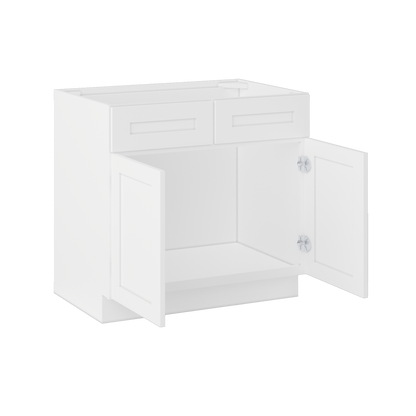 Sink Base Kitchen Cabinet SB36 Alpina White LessCare 36 in. width 34.5 in. height 24 in. depth - Kitchen Cabinets