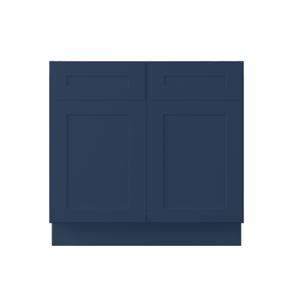 Sink Base Kitchen Cabinet SB36 Danbury Blue LessCare 36 in. width 34.5 in. height 24 in. depth - Kitchen Cabinets