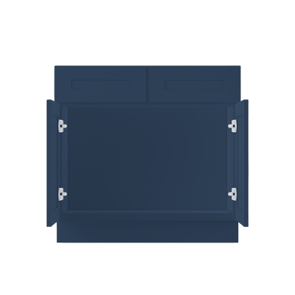 Sink Base Kitchen Cabinet SB36 Danbury Blue LessCare 36 in. width 34.5 in. height 24 in. depth - Kitchen Cabinets