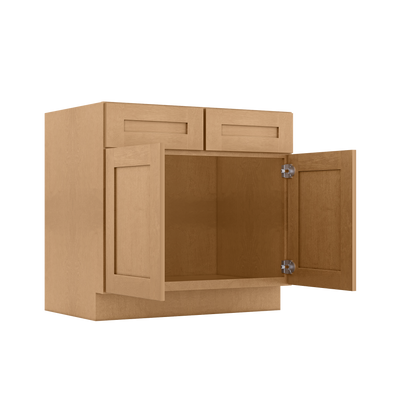Sink Base Kitchen Cabinet SB36 Shaker Toffee LessCare 36 in. width 34.5 in. height 24 in. depth - Kitchen Cabinets