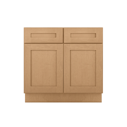 Sink Base Kitchen Cabinet SB36 Shaker Toffee LessCare 36 in. width 34.5 in. height 24 in. depth - Kitchen Cabinets