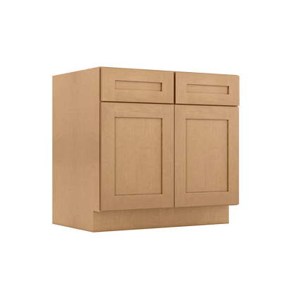 Sink Base Kitchen Cabinet SB36 Shaker Toffee LessCare 36 in. width 34.5 in. height 24 in. depth - Kitchen Cabinets