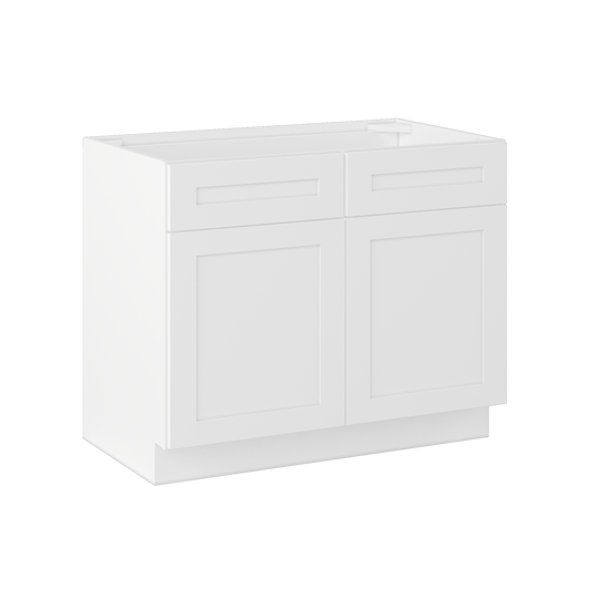 Sink Base Kitchen Cabinet SB42 Alpina White LessCare 42 in. width 34.5 in. height 24 in. depth - Kitchen Cabinets