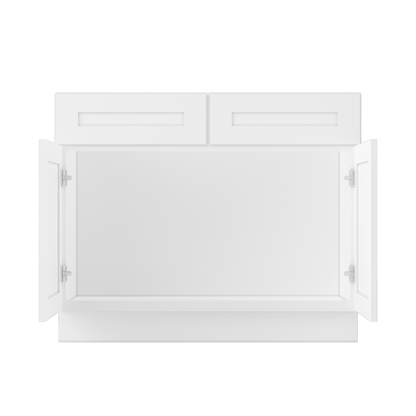 Sink Base Kitchen Cabinet SB42 Alpina White LessCare 42 in. width 34.5 in. height 24 in. depth - Kitchen Cabinets