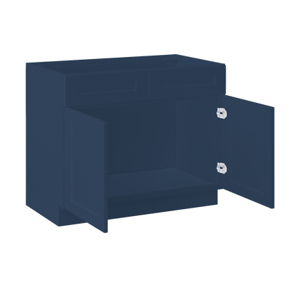 Sink Base Kitchen Cabinet SB42 Danbury Blue LessCare 42 in. width 34.5 in. height 24 in. depth - Kitchen Cabinets