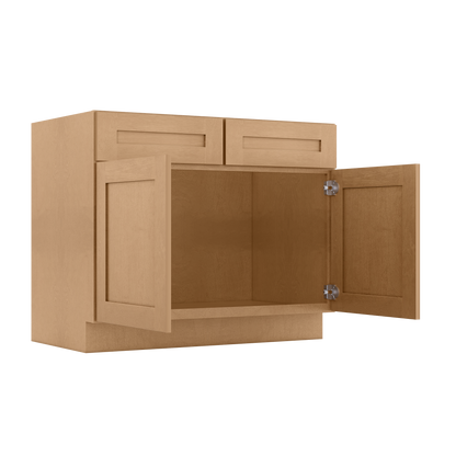 Sink Base Kitchen Cabinet SB42 Shaker Toffee LessCare 42 in. width 34.5 in. height 24 in. depth - Kitchen Cabinets