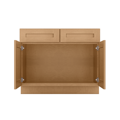 Sink Base Kitchen Cabinet SB42 Shaker Toffee LessCare 42 in. width 34.5 in. height 24 in. depth - Kitchen Cabinets
